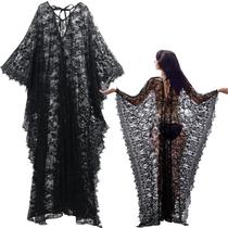 Kimono Mepase Boho, vestido de renda, capa de praia, preto Kimono Mepase Boho, vestido de renda, capa de praia, preto