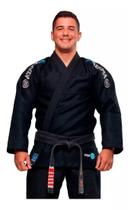 Kimono Mundial 10 Preto Jiu Jitsu Trançado BJJ Atama