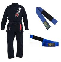Kimono Naja Overcoaming Preto + Faixa De Jiu Jitsu Elite Escolha Cor