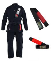 Kimono Naja Overcoaming Preto + Faixa De Jiu Jitsu Elite Escolha Cor