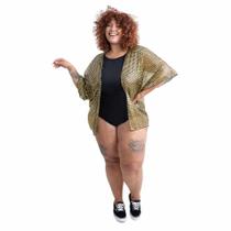 Kimono Paetê Com Body Feminino Adulto de Carnaval