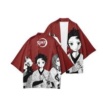 Kimono plus Size Com Estampa Digital 3D De Demon Slayer, Capa De Anime, Traje De Dança Japonês, Top