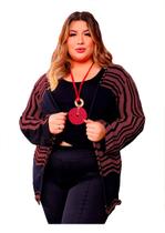 Kimono Plus Size Zig Zag Casaco Cardigan Reto Aberto Luxo Kimono Plus Size Zig Zag Casaco Cardigan Reto Aberto Luxo