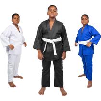 Kimono Reforçado Com Faixa Simples Haganah Infantil Jiu-jítsu Judô Feminino Masculino