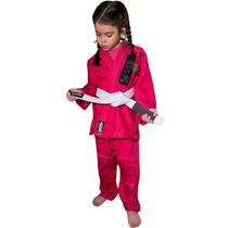 Kimono Rosa Infantil Feminino Invictus Acompanha Faixa