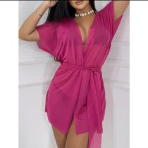 kimono saida de praia levinho curto com cinto de amarrar kimono saida de praia levinho curto com cinto de amarrar
