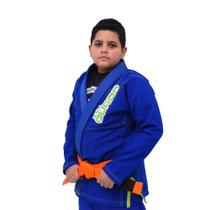 Kimono Trançado infantil Masculino (Azul com Verde) - Intheguard