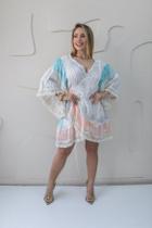 Kimono Vestido Transpassado Floral Moda Boho Hippie Linha Premium L48 Kimono Vestido Transpassado Floral Moda Boho Hippie Linha Premium L48