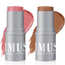 KIMUSE Cream Contour Stick Duo-Cream Blush & Bronzer Sticks de maquiagem facial veganos pigmentados e de longa duração
