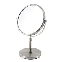 kimzcn 8 polegadas grande espelho de vaidade giratório de dupla face com 3 x de ampliação, espelho de maquiagem de dois lados em forma oval, espelho de mesa do banheiro 1x/3x ampliação níquel acabamento D500111BN