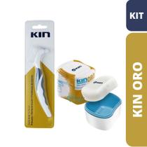 KIN ORO Kit Escova Protese Kin + Estojo de Prótese/Dentadura KIN ORO Kit Escova Protese Kin + Estojo de Prótese/Dentadura