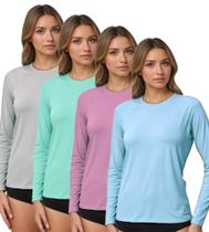 Kinglaman Kit com 4 Camisas de Proteção Femininas UPF 50+ Manga Longa Kinglaman Kit com 4 Camisas de Proteção Femininas UPF 50+ Manga Longa