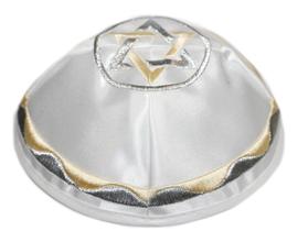 Kipa Judaico Cetim Com Estrela De Davi - Importado De Israel