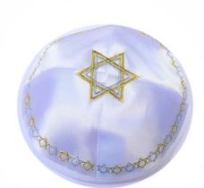 Kipa Judaico De Cetim Branco estrela Importado De Israel