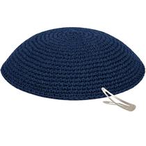 Kipá Zion Judaica Tricotado à Mão Azul Marinho 15 cm Kipá Zion Judaica Tricotado à Mão Azul Marinho 15 cm