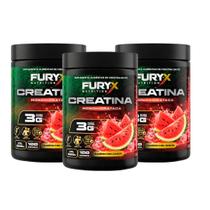 Kir 3x Creatina De Sabor Monohidratada Melancia Furyx