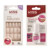Kiss Kit Unhas Oval Médio + Cola Brush-on