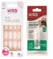 Kiss Kit Unhas Postiças Amendoada + Cola Secagem Rápida