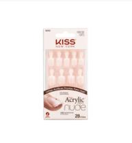 Kiss New York Salon Acrylic French Unhas Postiças Nude Curto - KAN01BR