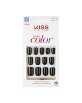 Kiss Unha Postiça Salon Color Chic Preta Quad Curto KSC51