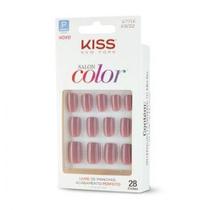 Kiss Unhas Postiças Salon Color Curto Beautiful Ksc52br