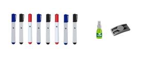 KIT 01 Apagador Plástico Para Quadro Branco Com Porta Canetas 9074 STALO + 08 Marcadores Para Quadro Branco Sortidos + 01 Limpador Para Quadro Branco KIT 01 Apagador Plástico Para Quadro Branco Com Porta Canetas 9074 STALO + 08 Marcadores Para Quadro Branco Sortidos + 01 Limpador Para Quadro Branco