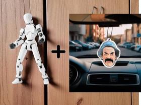 Kit 01 Aromatizante Cheirinho + 01 Boneco Dumm100% Articulado Figura Ação Brinquedo Presente Infantil 14cm DESMONTADO