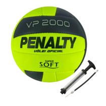 Kit 01 Bola Vôlei Penalty Vp 2000 X + 01 Bomba De Ar Penalty Sac Dupla Ação