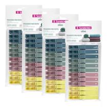 kit 01 Cesto Branco Para Roupas + 36 Pregadores Plásticos Para Roupas - Sanremo