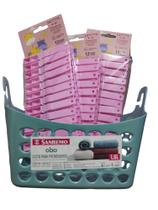 kit 01 Cesto Para Roupa +36 Pregadores Plásticos Infantil, Para Roupas - Sanremo