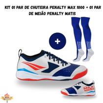 Kit 01 Chuteira Futsal Penalty Max 1000 Ecoknit CBFS + 01 Meião Penalty Matis Treino 39-44