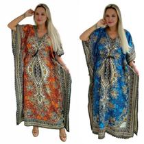 KIT 01 com 02 Vestidos Longos Tipo Kaftan Indiano - Cod. 0001 KIT 01 com 02 Vestidos Longos Tipo Kaftan Indiano - Cod. 0001