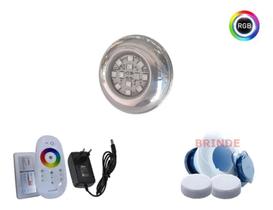 Kit 01 Led 12w Rgb Inox + Central Touch + Fonte 12v