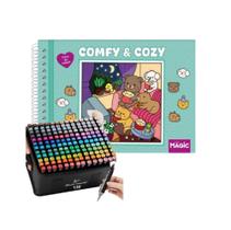Kit 01 Livro de Colorir Com Estojo de Canetinhas 120 Unidades Ponta Dupla Kit 01 Livro de Colorir Com Estojo de Canetinhas 120 Unidades Ponta Dupla