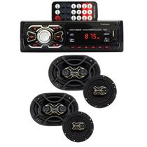 Kit 01 Mp3 Bluetooth Com Controle First Option + Kit Fácil Alto Falante Bravox Triaxial e Quadriaxial