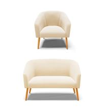 Kit 01 Namoradeira 02 Lugares E 01 Poltrona Suede Marrom Kit 01 Namoradeira 02 Lugares E 01 Poltrona Suede Marrom