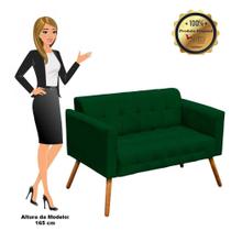 Kit 01 Namoradeira 02 Poltronas Elisa Suede Verde Kit 01 Namoradeira 02 Poltronas Elisa Suede Verde