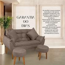 Kit 01 Namoradeira + 02 Puff Redondo+ 02 Almofadas Suede Capuccino-RV DECORA Kit 01 Namoradeira + 02 Puff Redondo+ 02 Almofadas Suede Capuccino-RV DECORA