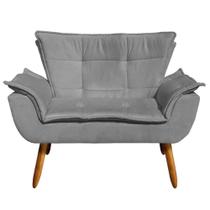 Kit 01 Namoradeira E 02 Poltronas Opala Suede Grafite Kit 01 Namoradeira E 02 Poltronas Opala Suede Grafite