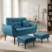 Kit 01 Namoradeira Opala + 02 Puff Opala + 02 Almofadas Suede