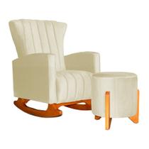 Kit 01 Poltrona Decorativa Melinda mais 01 Puff Jade Redondo Suede Cores - Ds Estofados