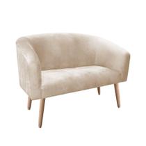 Kit 01 Poltrona e 01 Namoradeira02 Lugares Suede Bege