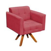 Kit 01 Poltrona E 01 Puff Elisa Suede Rose Kit 01 Poltrona E 01 Puff Elisa Suede Rose