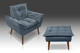 Kit 01 Poltrona Opala + 01 Puff Opala Suede Modena Decor Kit 01 Poltrona Opala + 01 Puff Opala Suede Modena Decor
