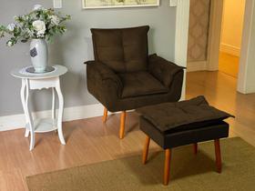 Kit 01 poltrona Opala 1 Puff Opala varias cores suede Bela-Móveis