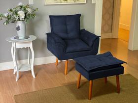 Kit 01 poltrona Opala 1 Puff Opala varias cores suede Bela-Móveis