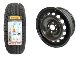 Kit 01 Roda De Ferro Fiat Aro 14 01 Pneu 175 65r14 Pirelli