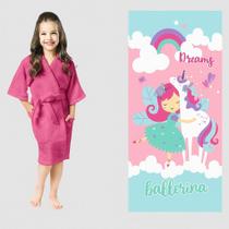 Kit 01-roupão+01-toalha de banho infantil -lepper confetti Kit 01-roupão+01-toalha de banho infantil -lepper confetti