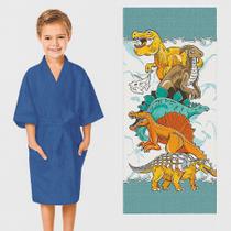 Kit 01-roupão+01-toalha de banho infantil -lepper confetti