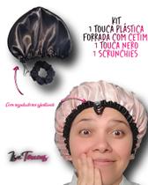Kit 01Touca Plástica Forrada Com cetim +01Touca Nero Dupla face. Kit 01Touca Plástica Forrada Com cetim +01Touca Nero Dupla face.